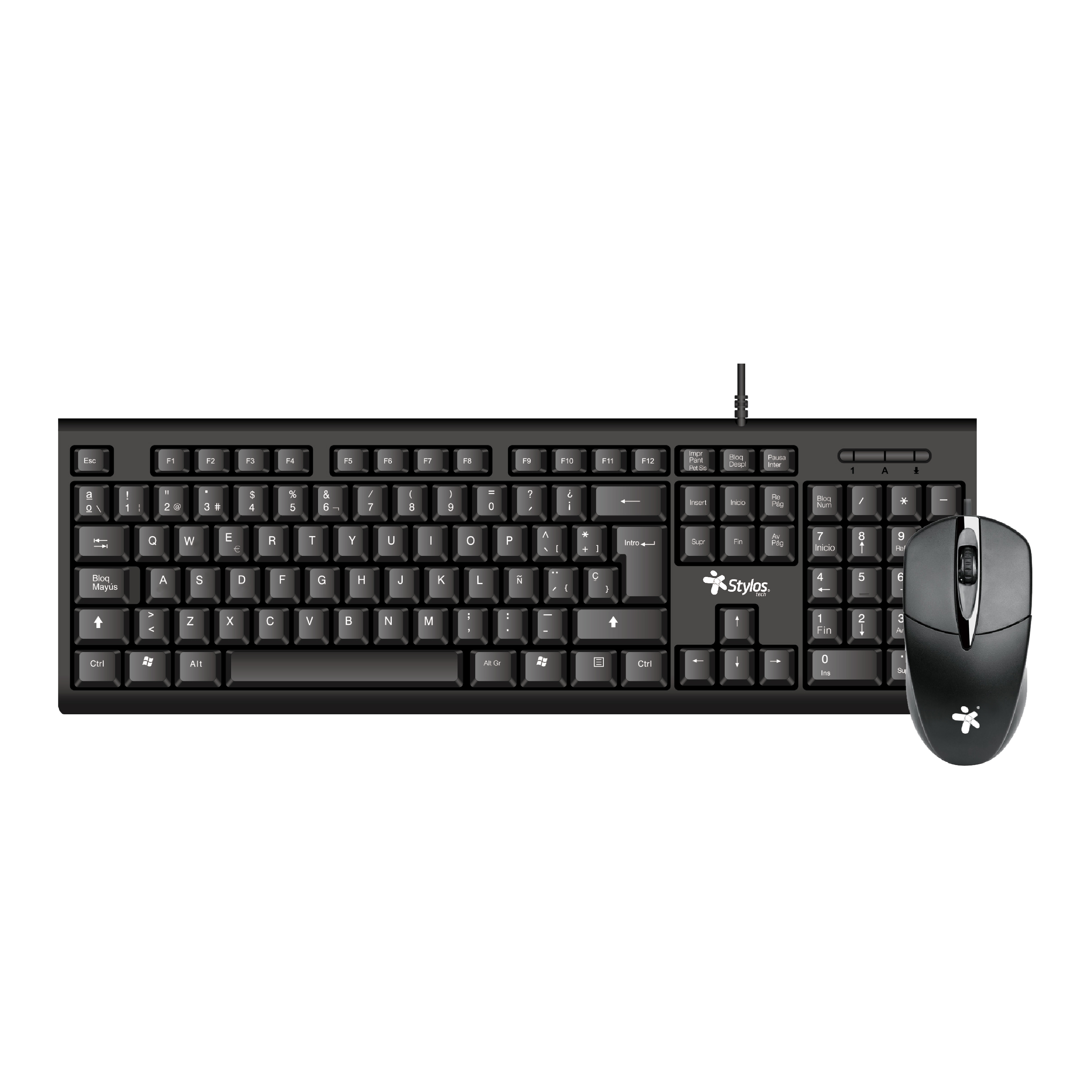 Kit de Teclado y Mouse Stylos STPKTM4B